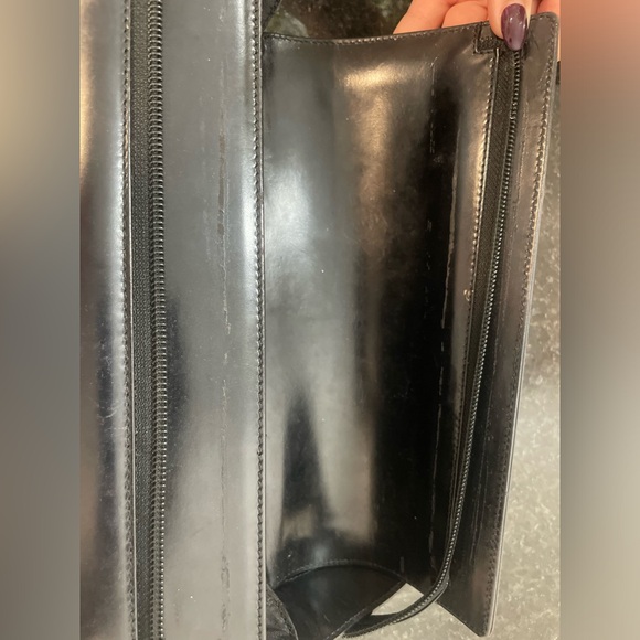 Ferragamo Vintage Y2K Rectangular Black Leather Trim Shoulder Bag - Picture 12 of 14